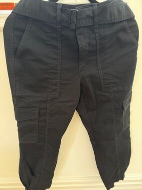 Banana Republic Black Cargo Crop Pants with Utility Pockets